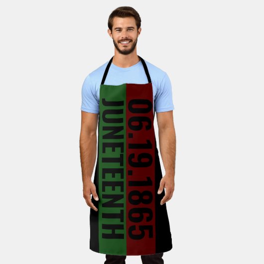 レッドグリーンブラックパンアフリカ6月19日6月19日 エプロン (着用した状態)
