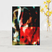 レッドグリーンブラックフィルミーフローラ抽象デザイン カード (黄色い花)
