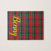 レッドグリーンブラックプレイドジグソーパズル ジグソーパズル (横)