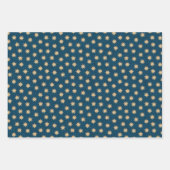 レッドグリーンブルーフェイク&ゴールドフォイルスターズ ラッピングペーパーシート (正面3)