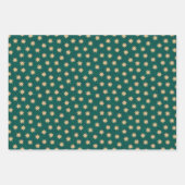 レッドグリーンブルーフェイク&ゴールドフォイルスターズ ラッピングペーパーシート (正面2)