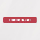 レッドグリーンブルーブラックスポーティ新学期名 ラベル (デザイン1)