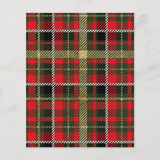 レッドグリーンプレイドバジェットクリスマスパーティの招待状 チラシ (裏面)