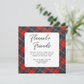 レッドグリーンプレイドフランネル&フレンズクリスマスパーティー 招待状 (スタンド正面)