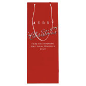 レッドグリーンプレイドメリークリスマスカスタム ワインギフトバッグ (裏面)