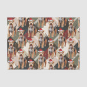 レッドグリーンプレイドレイクランドテリアクリスマスホリデー 薄葉紙 (正面)