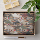 レッドグリーンプレイドレイクランドテリアクリスマスホリデー 薄葉紙 (ギフト)