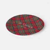 レッドグリーンプレイド素朴クラシックタータンチェック ペーパープレート (アングル)