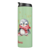 レッドグリーンペンギンサンタメリークリスマスパーティー タンブラー (回転右)