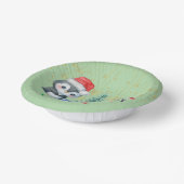 レッドグリーンペンギンサンタメリークリスマスパーティー ペーパーボウル (傾斜あり)