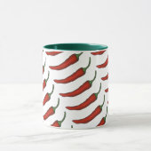 レッドグリーンホットスパイシーチリチリペッパーグルメ マグカップ (中央)