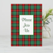 レッドグリーンホリデーカスタムプレイド招待状5.5x7.5 招待状 (スタンド正面)