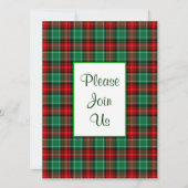 レッドグリーンホリデーカスタムプレイド招待状5.5x7.5 招待状 (正面)