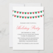 レッドグリーンホリデーストリングオブライツパーティー招待状 招待状 (正面)