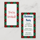 レッドグリーンホリデーパーティー招待状名刺 エンクロージャーカード (正面/裏面)