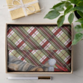 レッドグリーンホリデープレイドクリスマステリア縁どー 薄葉紙 (ギフト)