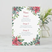 レッドグリーンホリーポインセティアス結婚クリスマス メニュー (スタンド正面)