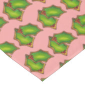 レッドグリーンホリーリーフクリスマスクリスマスホリデークッキー テーブルクロス (アングル)