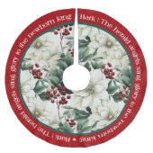 レッドグリーンホワイトクリスマスポイントセッティア ブラッシュドポリエステルツリースカート (正面)