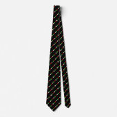 レッドグリーンホワイトブラック水玉模様 ネクタイ (正面)