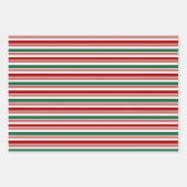 レッドグリーンホワイトペパーミントストライプ ラッピングペーパーシート (正面2)