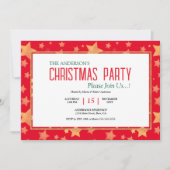 レッドグリーンホワイト金ゴールドユニークエレガントクリスマス 招待状 (正面)