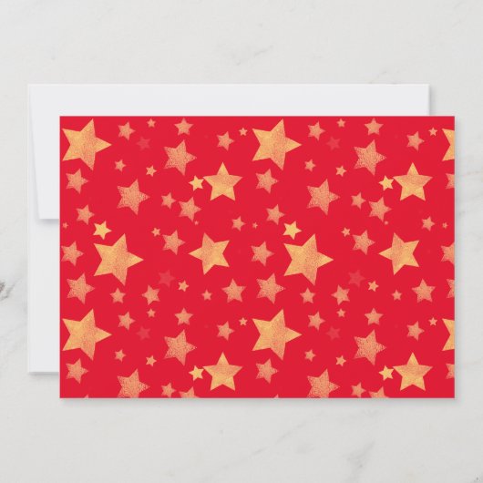 レッドグリーンホワイト金ゴールドユニークエレガントクリスマス 招待状 (裏面)