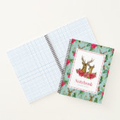 レッドグリーンポインセチアリースアントラークリスマス ノートブック (内部)
