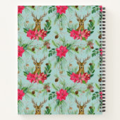 レッドグリーンポインセチアリースアントラークリスマス ノートブック (裏面)