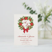 レッドグリーンポインセチア結婚果実 ポストカード (スタンド正面)