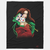 レッドグリーンマスカレードベニス フリースブランケット (正面)
