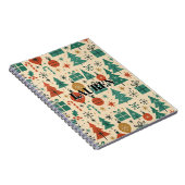 レッドグリーンミッドセンチュリーモダンホリデイ ノートブック (右側)