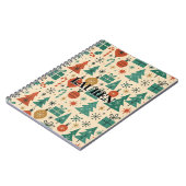 レッドグリーンミッドセンチュリーモダンホリデイ ノートブック (左側)