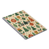 レッドグリーンミッドセンチュリーモダンホリデイ ノートブック (右側)