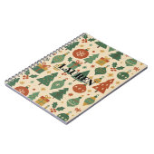 レッドグリーンミッドセンチュリーモダンホリデイ ノートブック (左側)