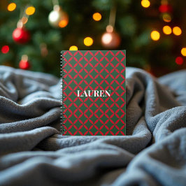 レッドグリーンミッドセンチュリーモダンホリデイ ノートブック