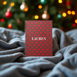 レッドグリーンミッドセンチュリーモダンホリデイ ノートブック