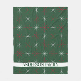 レッドグリーンミッドセンチュリーモダンホリデイ フリースブランケット