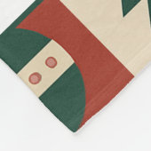 レッドグリーンミッドセンチュリーモダンホリ市松模様にデイ フリースブランケット (角)