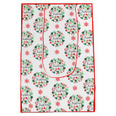 レッドグリーンメリークリスマスリース中抱き枕 ミディアムペーパーバッグ (裏面)