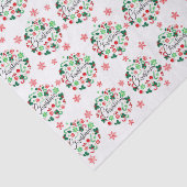 レッドグリーンメリークリスマスリース 薄葉紙 (詳細)