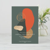 レッドグリーンモダン抽象芸術ビジネスホリデーパーティー 招待状 (スタンド正面)