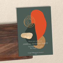 レッドグリーンモダン抽象芸術ビジネスホリデーパーティー