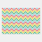 レッドグリーンラインジグザグクリスマスギフトストライプズ ラッピングペーパーシート (正面2)