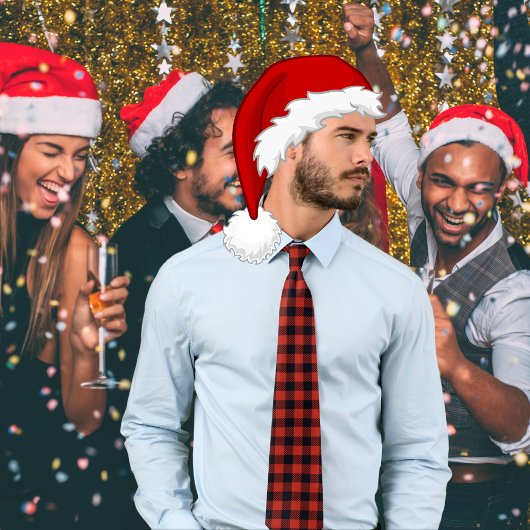 レッドグリーンリバーシブルバッファローチェッククリスマス ネクタイ