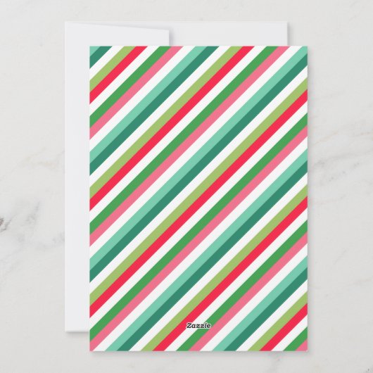 レッドグリーンレトロメリーウーマスフォトコラージュ シーズンカード (裏面)