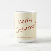 レッドグリーンヴィンテージポインセティアスクリスマス コーヒーマグカップ (中央)