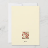 レッドグリーンヴィンテージポインセティアスクリスマス シーズンカード (裏面)