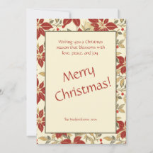 レッドグリーンヴィンテージポインセティアスクリスマス