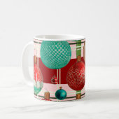 レッドグリーン伝統的プレイドホリデー コーヒーマグカップ (正面左)